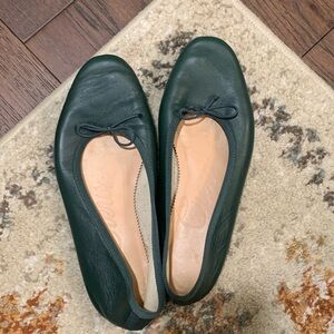 J crew forest green ballet flats